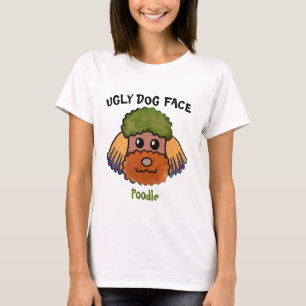Camiseta Camisa-T de cara feia de cachorro de Poodle exclus