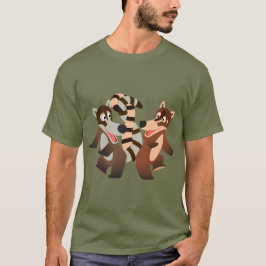 Camiseta Camisa-T de Cartoon Dançante Bonita Coatimundis