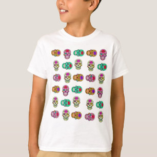 Camiseta Camisa-T de crânios de açúcar