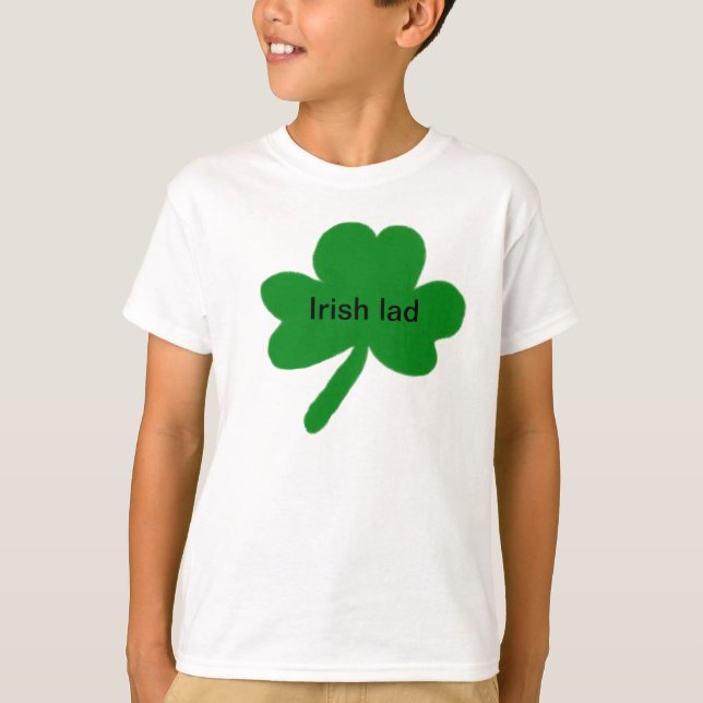 Camiseta Camisa-T De Crianças De Shamrock Irlandês (Frente)
