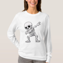Camiseta Camisa-T de Dabbing do esqueleto de Halloween
