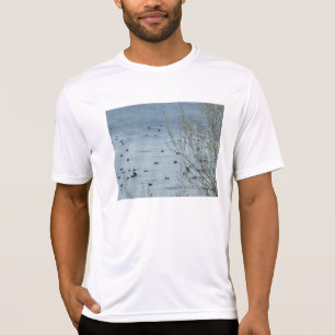 Camiseta Camisa-T de Desempenho de Pássaros do Lago