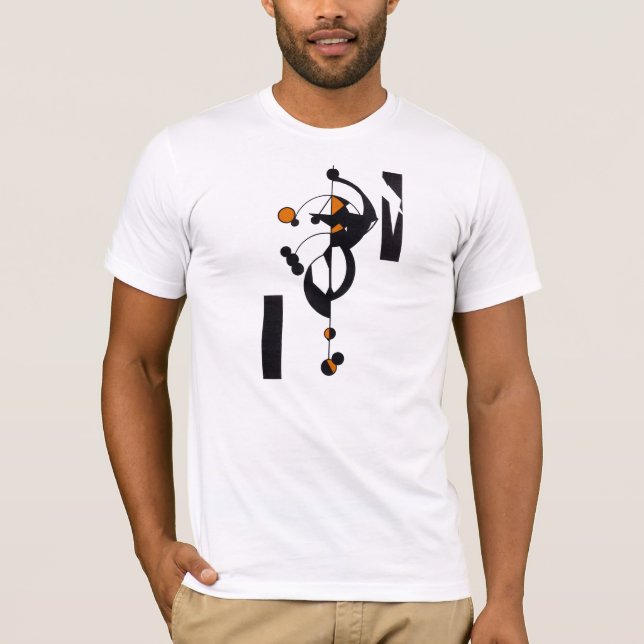 Camiseta Camisa-T de Design Geo Laranja (Frente)