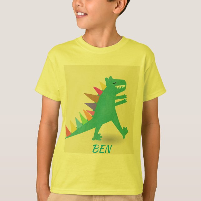 Camiseta Camisa-T de dinossauro bonito (Frente)