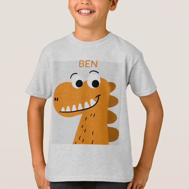 Camiseta Camisa-T de dinossauro bonito (Frente)