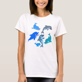 Camiseta Camisa-T de Dolphin Pod Mulheres de Bófia