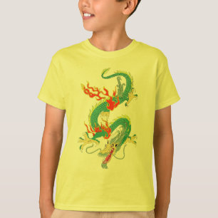 Camiseta Camisa-T de Dragões Chineses