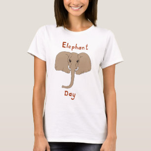 Camiseta Camisa-T de elefante giro