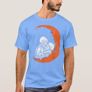 Camiseta camisa-T de esqueleto amoroso