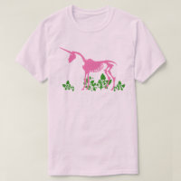 Camisa-T de esqueleto cor-de-rosa do Unicórnio