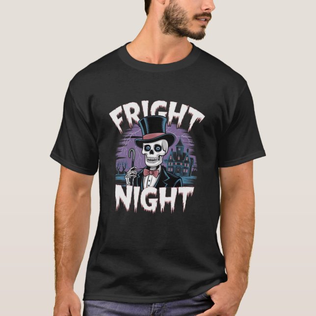 Camiseta Camisa-T de esqueleto noturno (Frente)