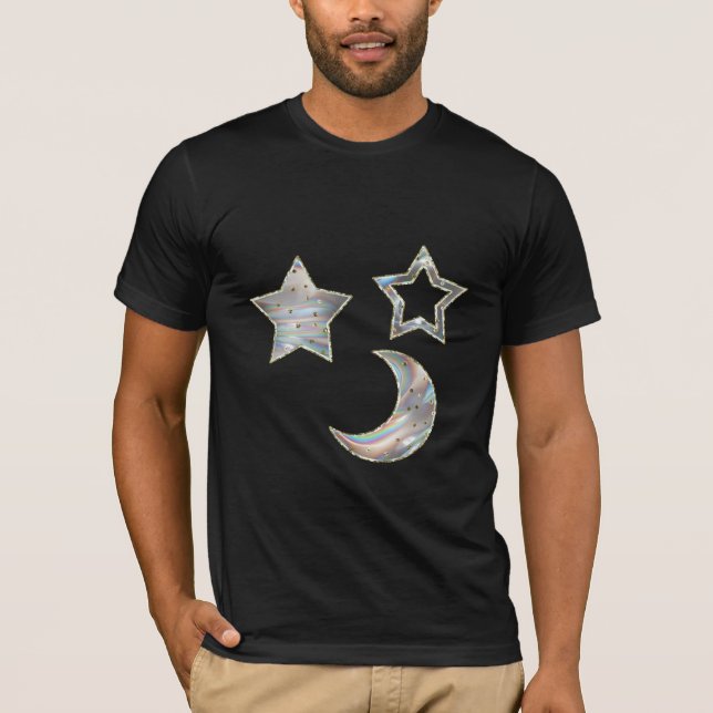 Camiseta Camisa-T de Estrelas e Luas (Frente)