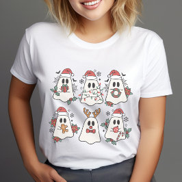 Camiseta Camisa-T de Fantasmas e Fantasmas de Natal