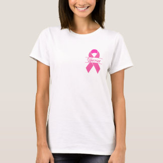 Camiseta Camisa-T de Fita Rosa do Guerreiro