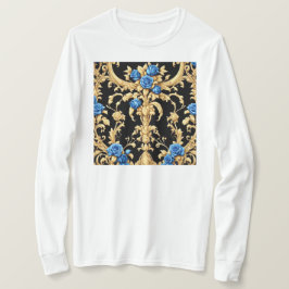 Camiseta Camisa-T de folga comprida de Rosas alegres