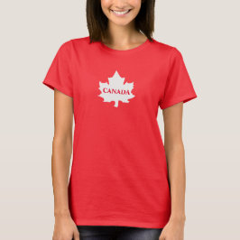 Camiseta Camisa-T de Folha Branca do CANADA