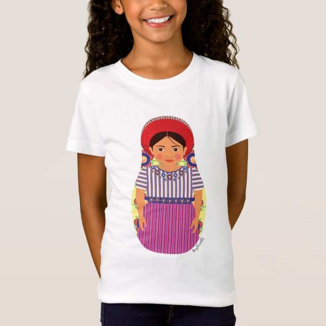 Camiseta Camisa-T de garotas da Guatemala Matryoshka (Frente)