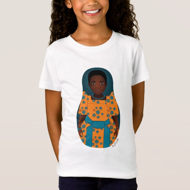 Camiseta Camisa-T de garotas de Matryoshka em Uganda (Frente)