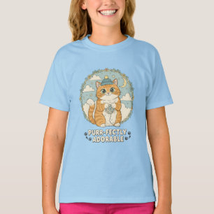 Camiseta Camisa-T De Gatos Puramente Adoráveis - Gato-Gato-