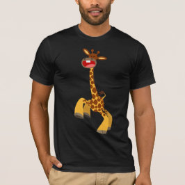 Camiseta Camisa-T de Girafa Dançante de Cartoon Bonita