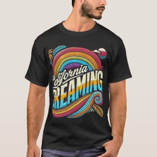 Camiseta Camisa-T de Gradiente Multicolorido de Sonho da Ca
