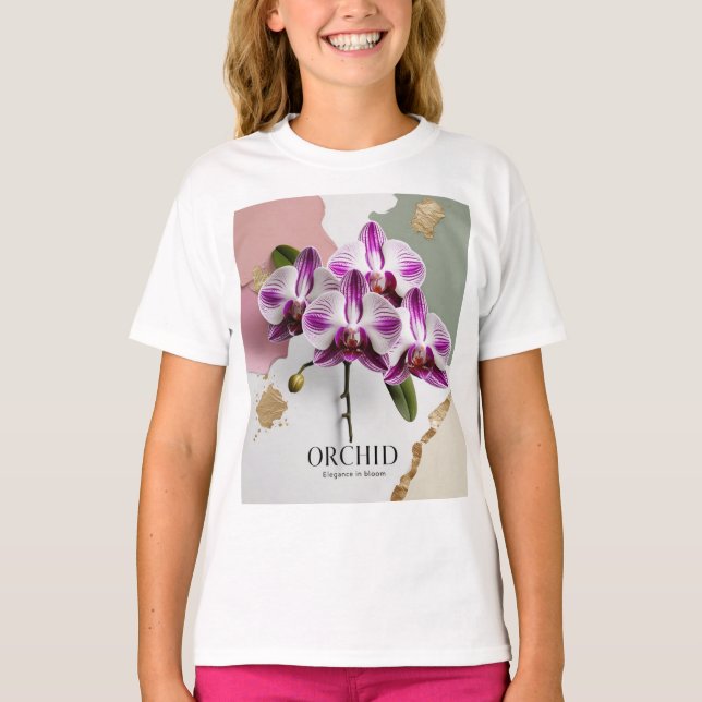 Camiseta Camisa-T de Harmonia Orquídea para Mulheres (Frente)