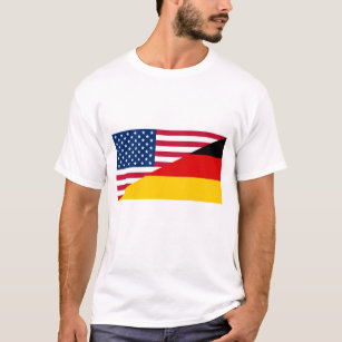 Camiseta Camisa-T de homem com bandeira americana alemã