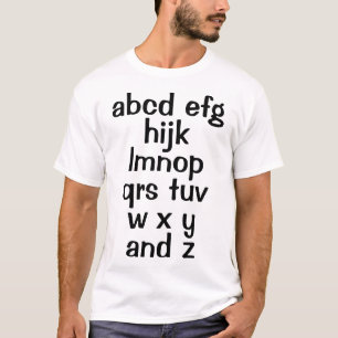 Camiseta Camisa-T de homem de música alfabética