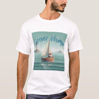 Camiseta Camisa-T de homem de viagem para sempre