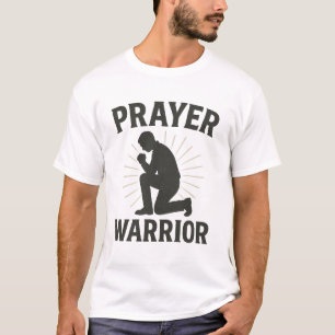 Camiseta Camisa-T de homens cristãos, guerreira de orações,