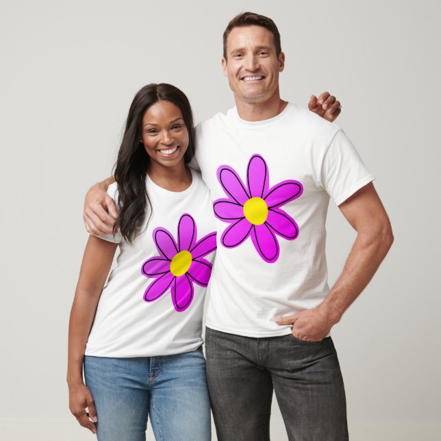 Camiseta Camisa-T de Homens da Flor Divertida (Unissex)
