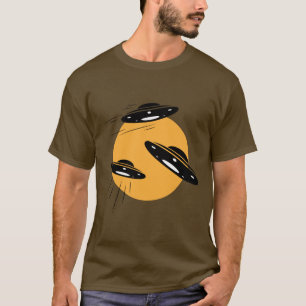 Camiseta Camisa-T de Homens do OVNI Espacial