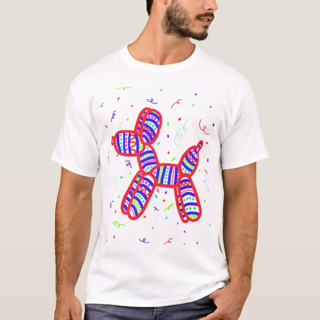 Camiseta Camisa-T de Homens do Partido dos Cães-Balão (Frente)