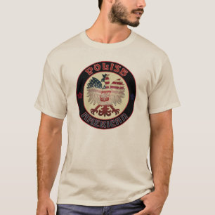 Camiseta Camisa-T de Homens Poloneses Americanos