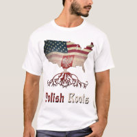 Camisa-T de Homens Poloneses Americanos