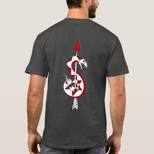 Camiseta Camisa-T de insígnia do atirador militar (Verso)