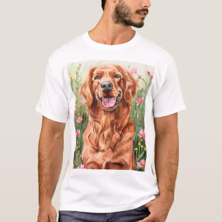 Camiseta Camisa-T de Irish Setter Men - Watercolor Red Sett