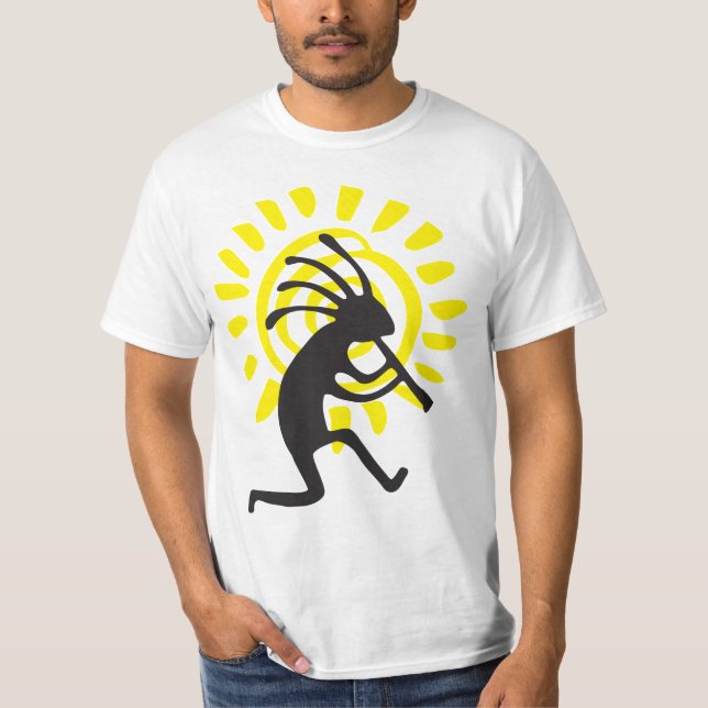 Camiseta Camisa-T de Kokopelli, do Sol Americano Nativo (Frente)