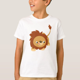 Camiseta Camisa-T de Leão de Cartoon Bonito Sprightly