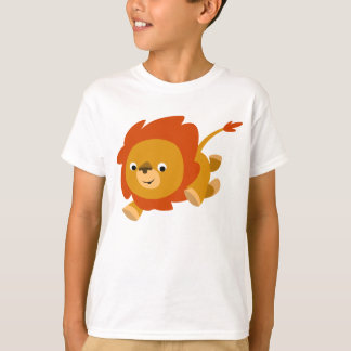 Camiseta Camisa-T de Leão de Cartoon Rápido