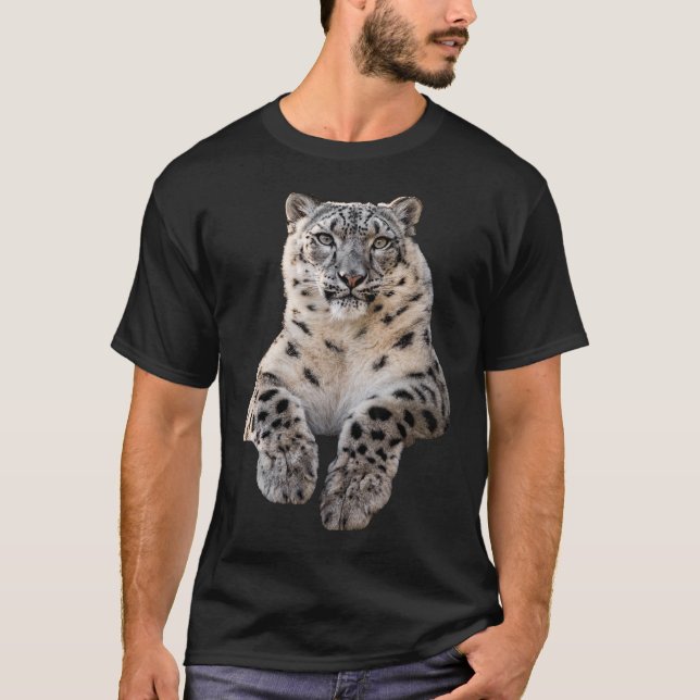 Camiseta Camisa-T de Leopardo-da-Neve (Frente)