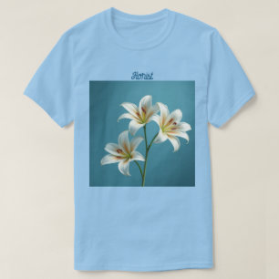 Camiseta Camisa-T de lírios brancos floristas