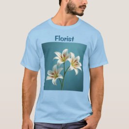 Camiseta Camisa-T de lírios brancos floristas