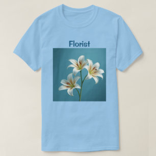 Camiseta Camisa-T de lírios brancos floristas