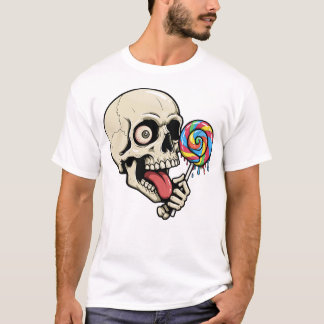 Camiseta Camisa-T de Lollipop - crânio - Doces esqueléticos