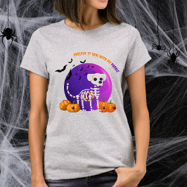 Camiseta Camisa-T de Lua Cheia de Halloween Churrasco