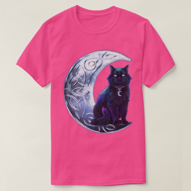 Camiseta Camisa-T de Lua Negra Celta (Frente do Design)