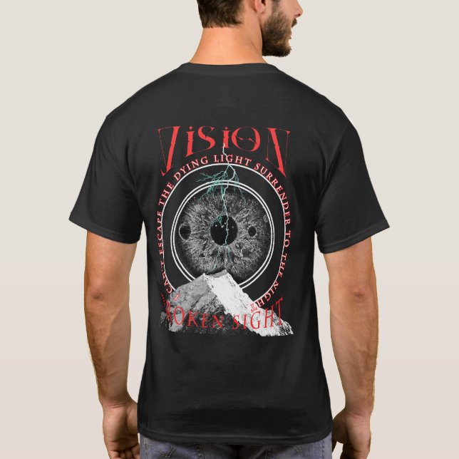 Camiseta Camisa-T De Luz Gótica De Visão Quebrada (Verso)