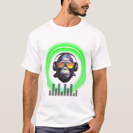 Camiseta Camisa-T de macaco-musical