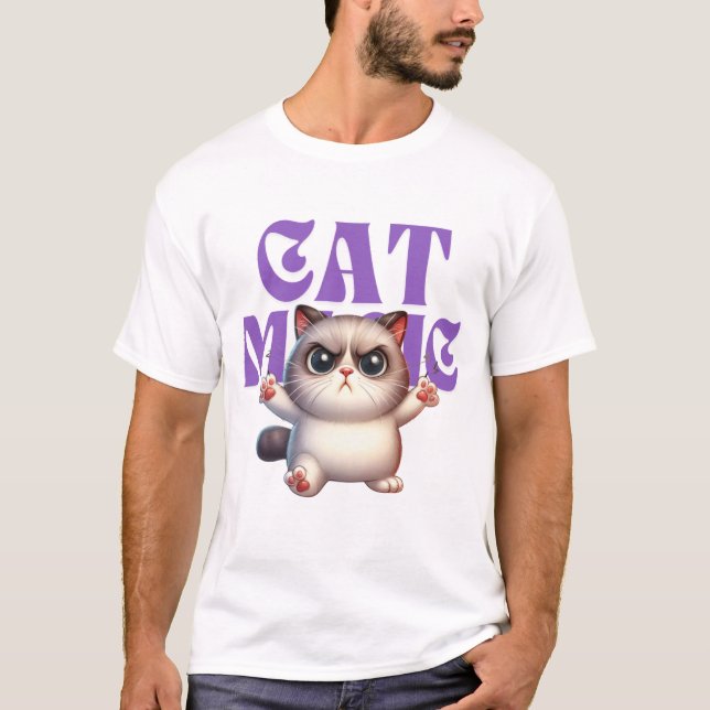 Camiseta Camisa-T de Mágico Gato (Frente)